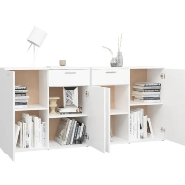 vidaXL Sideboards>Skänk vit 160x36x75 cm konstruerat trä