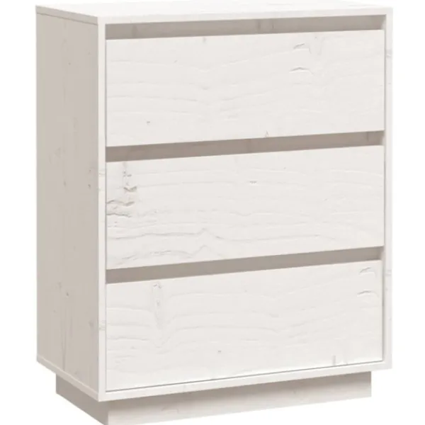 vidaXL Byråer>Skänk vit 60x34x75 cm massiv furu