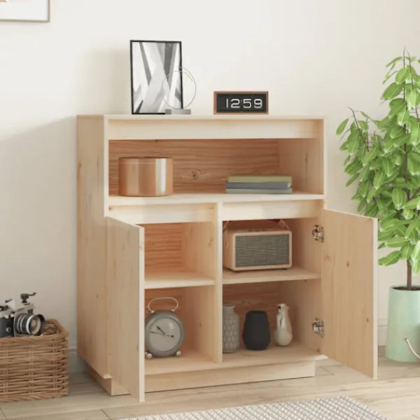 vidaXL Skåp>Skänk vit 70x34x80 cm massiv furu