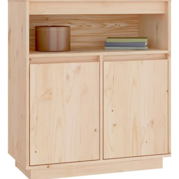 vidaXL Skåp>Skänk vit 70x34x80 cm massiv furu