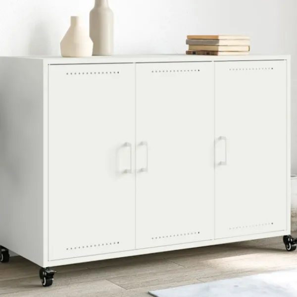 vidaXL Skåp>Skänk vit 100,5x39x72 cm stål