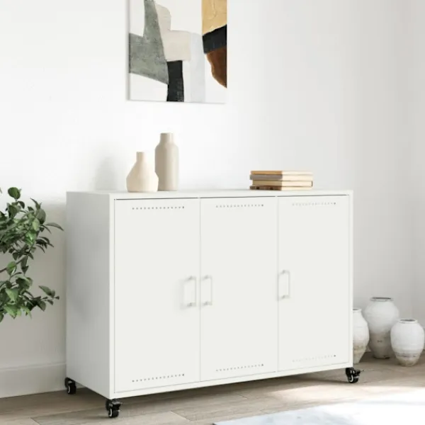 vidaXL Skåp>Skänk vit 100,5x39x72 cm stål