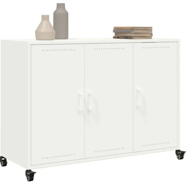 vidaXL Skåp>Skänk vit 100,5x39x72 cm stål