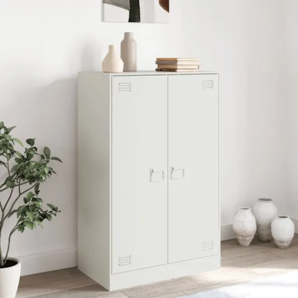 vidaXL Skåp>Skänk vit 67x39x107 cm stål