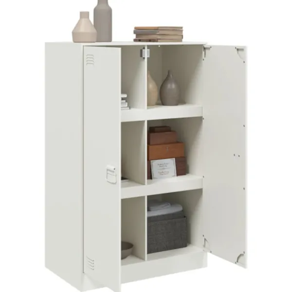 vidaXL Skåp>Skänk vit 67x39x107 cm stål