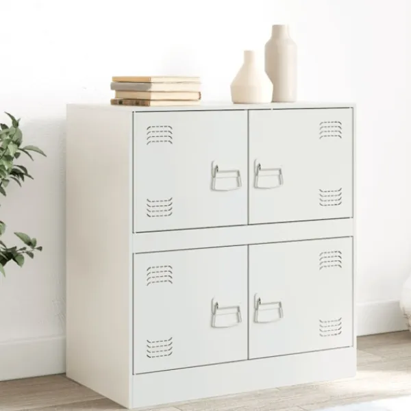 vidaXL Skåp>Skänk vit 67x39x73 cm stål