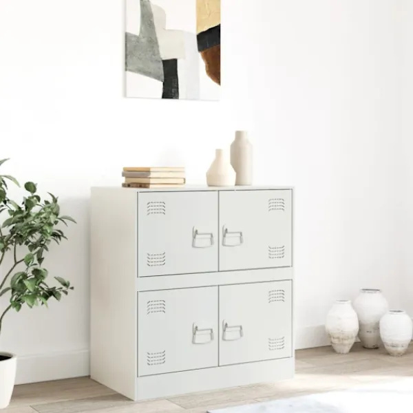 vidaXL Skåp>Skänk vit 67x39x73 cm stål