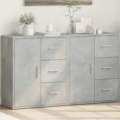 vidaXL Sideboards>Skänkar 2 st betonggrå 60x31x70 cm konstruerat trä