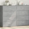 vidaXL Byråer>Skänkar 2 st betonggrå 60x31x84 cm konstruerat trä