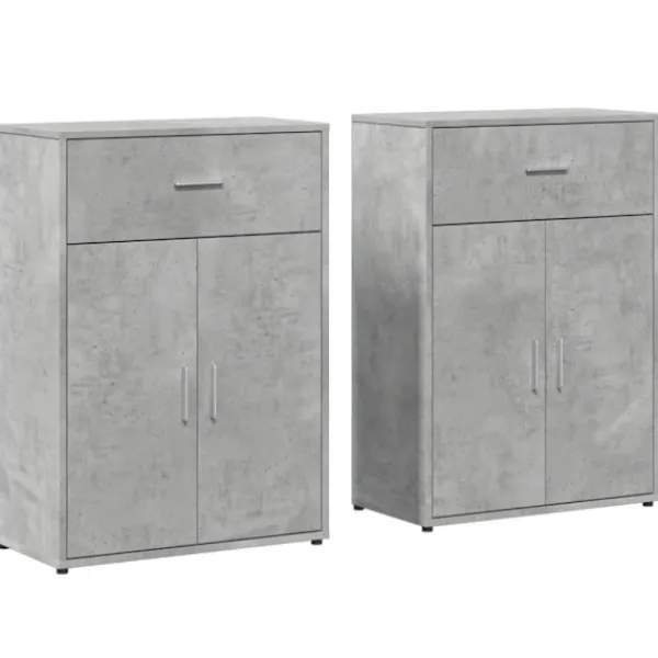 vidaXL Sideboards>Skänkar 2 st betonggrå 60x30x84 cm konstruerat trä