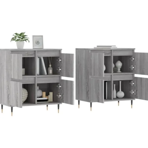 vidaXL Sideboards>Skänkar 2 st grå sonoma konstruerat trä