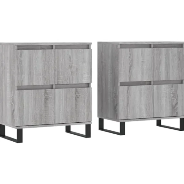 vidaXL Sideboards>Skänkar 2 st grå sonoma konstruerat trä