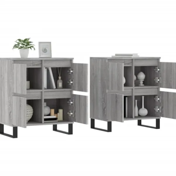 vidaXL Sideboards>Skänkar 2 st grå sonoma konstruerat trä