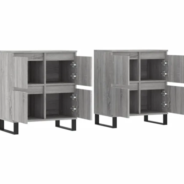 vidaXL Sideboards>Skänkar 2 st grå sonoma konstruerat trä
