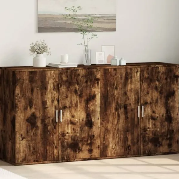vidaXL Sideboards>Skänkar 2 st rökfärgad ek 79x38x80 cm konstruerat trä