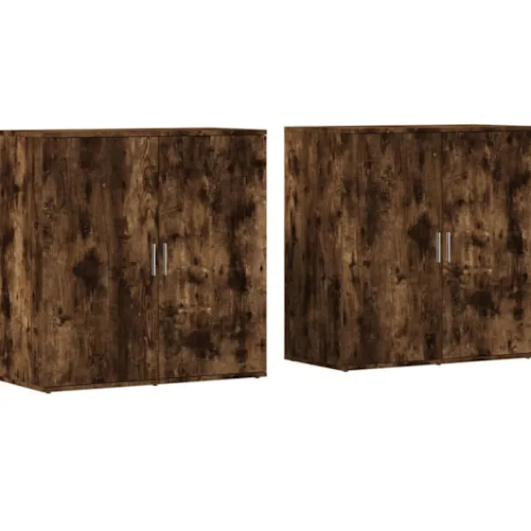 vidaXL Sideboards>Skänkar 2 st rökfärgad ek 79x38x80 cm konstruerat trä