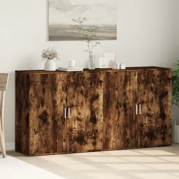 vidaXL Sideboards>Skänkar 2 st rökfärgad ek 79x38x80 cm konstruerat trä