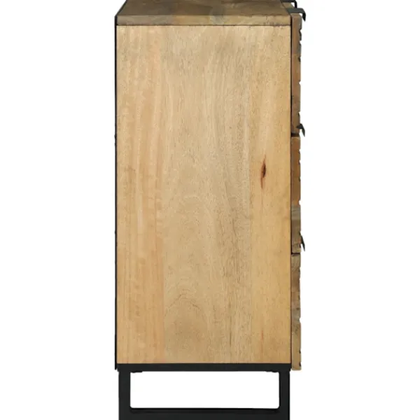 vidaXL Byråer>Skänksats 2 pcs Naturfärg 60 x 33,5 x 75 cm Massivt mangoträ