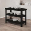 vidaXL Köksö>Skobänk svart 110,5x50x80 cm massiv furu