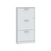 MAC Skåp>Skoskåp - 6 par - Mattvit - 3 nedfällbara dörrar - B58,2 x D20,4 x H115,5 cm -