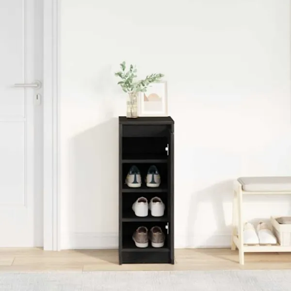vidaXL Skåp>Skoskåp svart ek 29,5x34x76 cm konstruerat trä