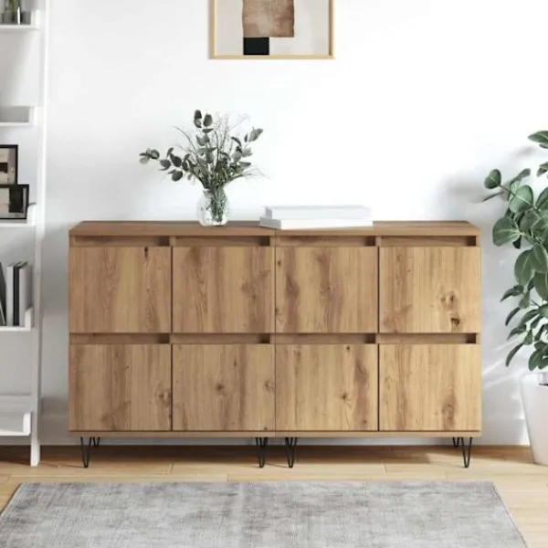 vidaXL Skåp>Skåp 2 pcs artisan ek 120 x 35 x 70 cm Konstruerat trä