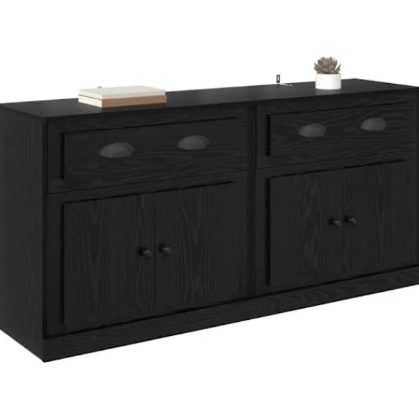 vidaXL Sideboards>Skåp 2 pcs Svart Ek 70 x 35,5 x 67,5 cm Konstruerat trä