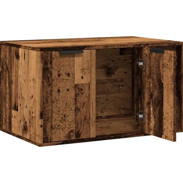 vidaXL Skåp>Skåp för kattlåda åldrat trä 80x50x45 cm konstruerat trä