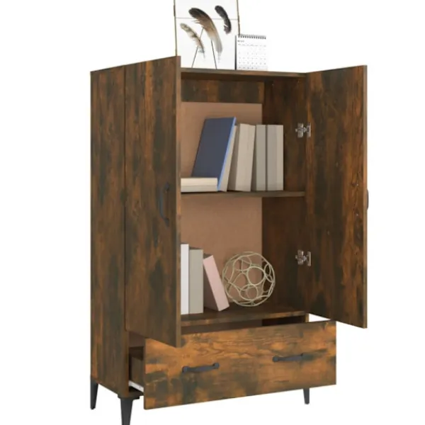 vidaXL Skåp>Skåp Rökfärgad ek 70x31x115 cm konstruerat trä