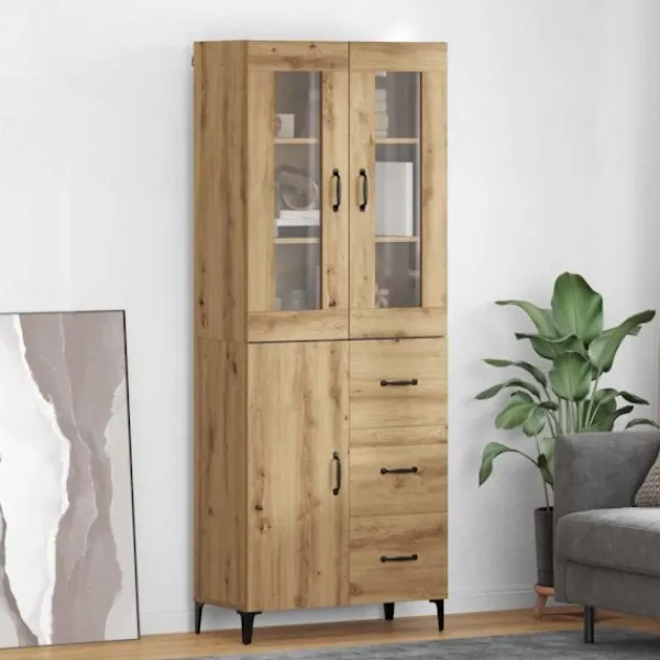 vidaXL Skåp>Skåp Väggmonterad Artisan Ek 69,5 x 34 x 180 cm Konstruerat trä