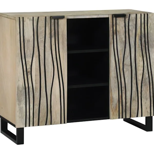 vidaXL Sideboards>Skåp Vit 90 x 33 x 75 cm massivt mangoträ