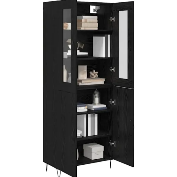 vidaXL Skåp>Skåp Vit och svart ek 69,5 x 34 x 180 cm Konstruerat trä