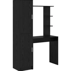 vidaXL Kontorsmöbler>Skrivbord 2 pcs Svart Ek