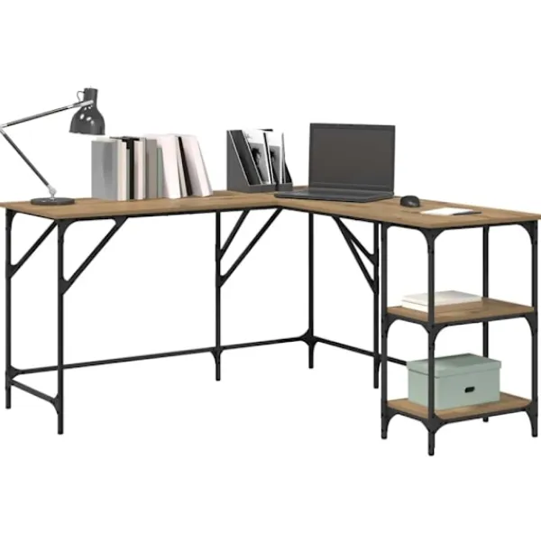 vidaXL Kontorsmöbler>Skrivbord Artisan Ek 139 x 139 x 75 cm Konstruerat trä