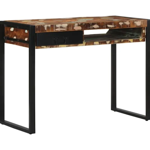 vidaXL Kontorsmöbler>Skrivbord flerfärgat 100x50x75 cm massivt trä återvunnet