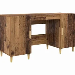 vidaXL Kontorsmöbler>Skrivbord med dörr Gammalt trä 140 x 50 x 75 cm Konstruerat trä