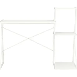 vidaXL Kontorsmöbler>Skrivbord med hylla vit 116x50x93 cm