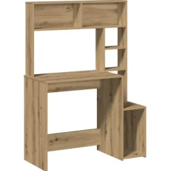 vidaXL Kontorsmöbler>Skrivbord med hyllor artisan ek 100x45x140 cm konstruerat trä