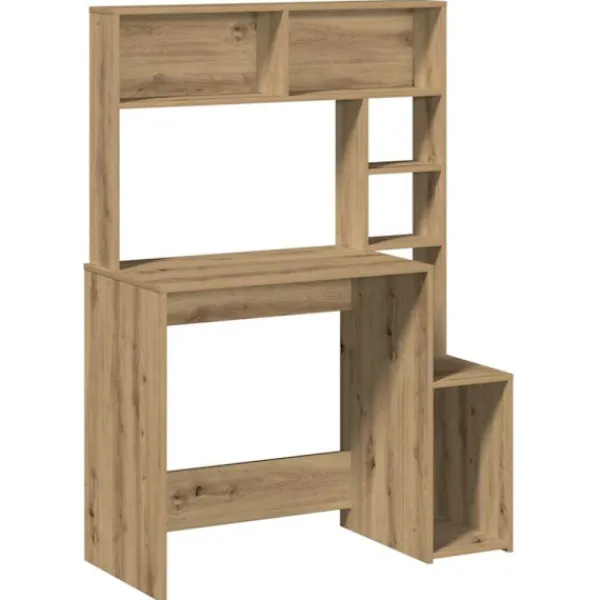 vidaXL Kontorsmöbler>Skrivbord med hyllor artisan ek 100x45x140 cm konstruerat trä