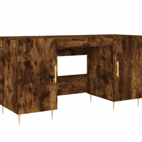 vidaXL Kontorsmöbler>Skrivbord rökfärgad ek 140x50x75 cm konstruerat trä