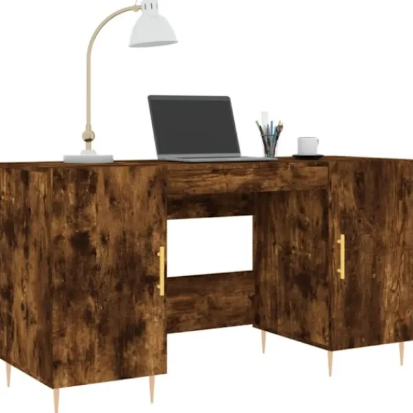 vidaXL Kontorsmöbler>Skrivbord rökfärgad ek 140x50x75 cm konstruerat trä