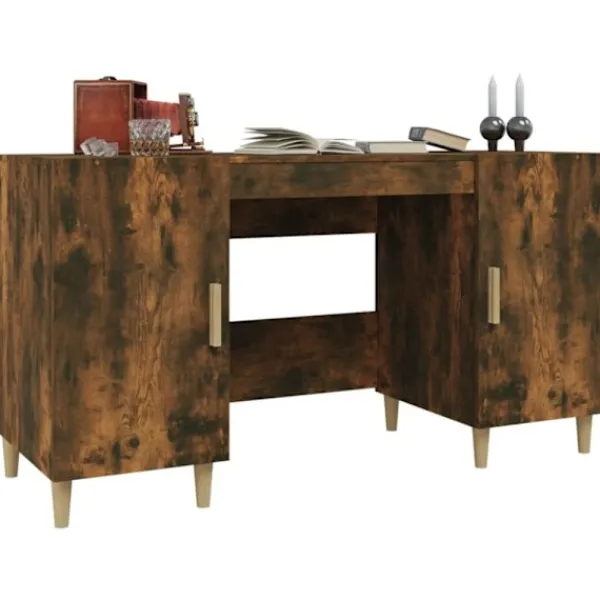 vidaXL Kontorsmöbler>Skrivbord rökfärgad ek 140x50x75 cm konstruerat trä