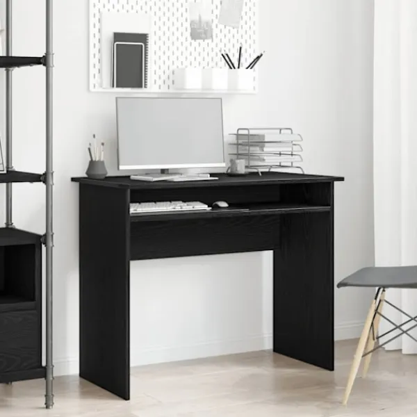 vidaXL Kontorsmöbler>Skrivbord svart ek 90x50x74 cm konstruerat trä