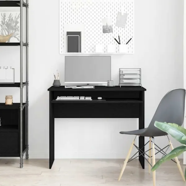 vidaXL Kontorsmöbler>Skrivbord svart ek 90x50x74 cm konstruerat trä