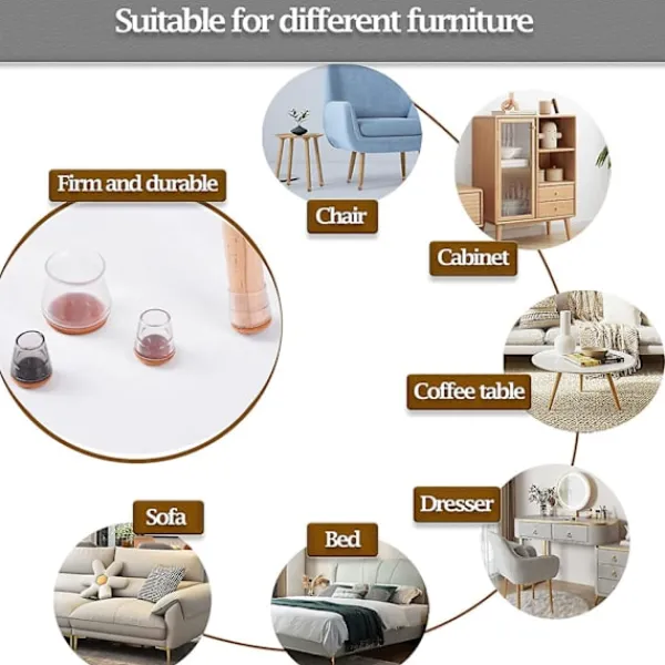 Stolar>Skydd för stolsben, anti-scratch och brusreducerande stolsfotsskydd, silikonstolsdynor, stolsdyneskydd, parkett, transparenta, 16 st 20 mm