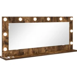 vidaXL Sminkbord>Smink Spegel Rökt ek 100 x 45 x 18 cm Glas och konstruerat trä