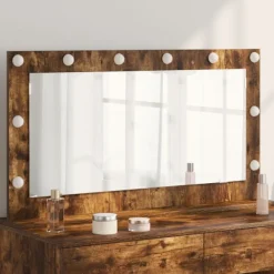 vidaXL Sminkbord>Smink Spegel Rökt ek 100 x 55 x 18 cm Glas och konstruerat trä