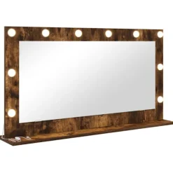 vidaXL Sminkbord>Smink Spegel Rökt ek 100 x 55 x 18 cm Glas och konstruerat trä
