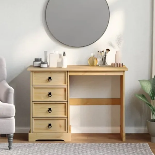 vidaXL Sminkbord>Sminkbord Corona 104x47x75 cm massiv furu