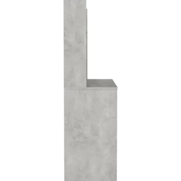 vidaXL Sminkbord>Sminkbord med LED-belysning 100x40x135 cm MDF betonggrå